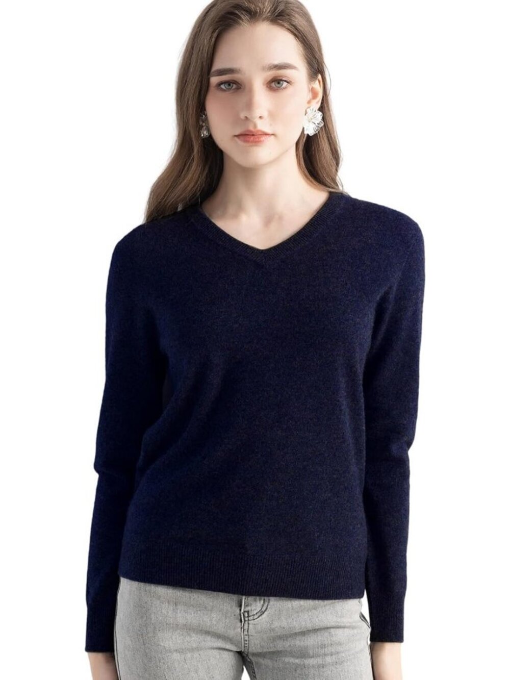 Cozy 100% Pure Cashmere V-Neck Sweater for Women | Soft, Warm, Seamless Knit